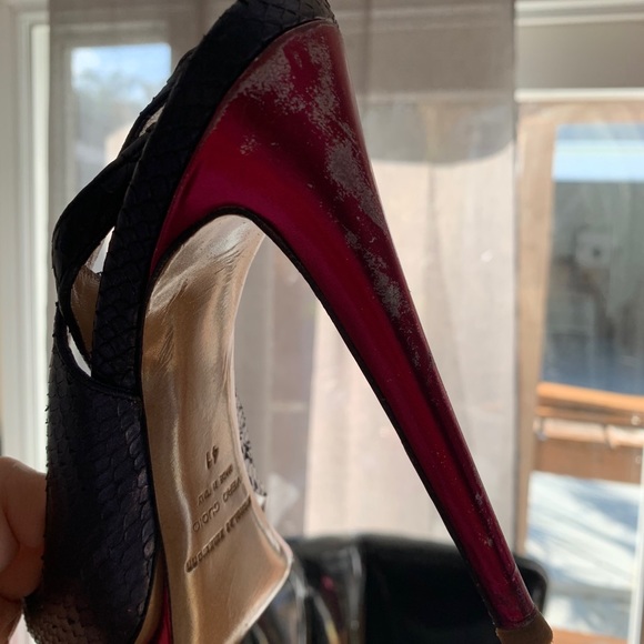 NICHOLAS KIRKWOOD navy python snake slingback heel - Picture 7 of 7